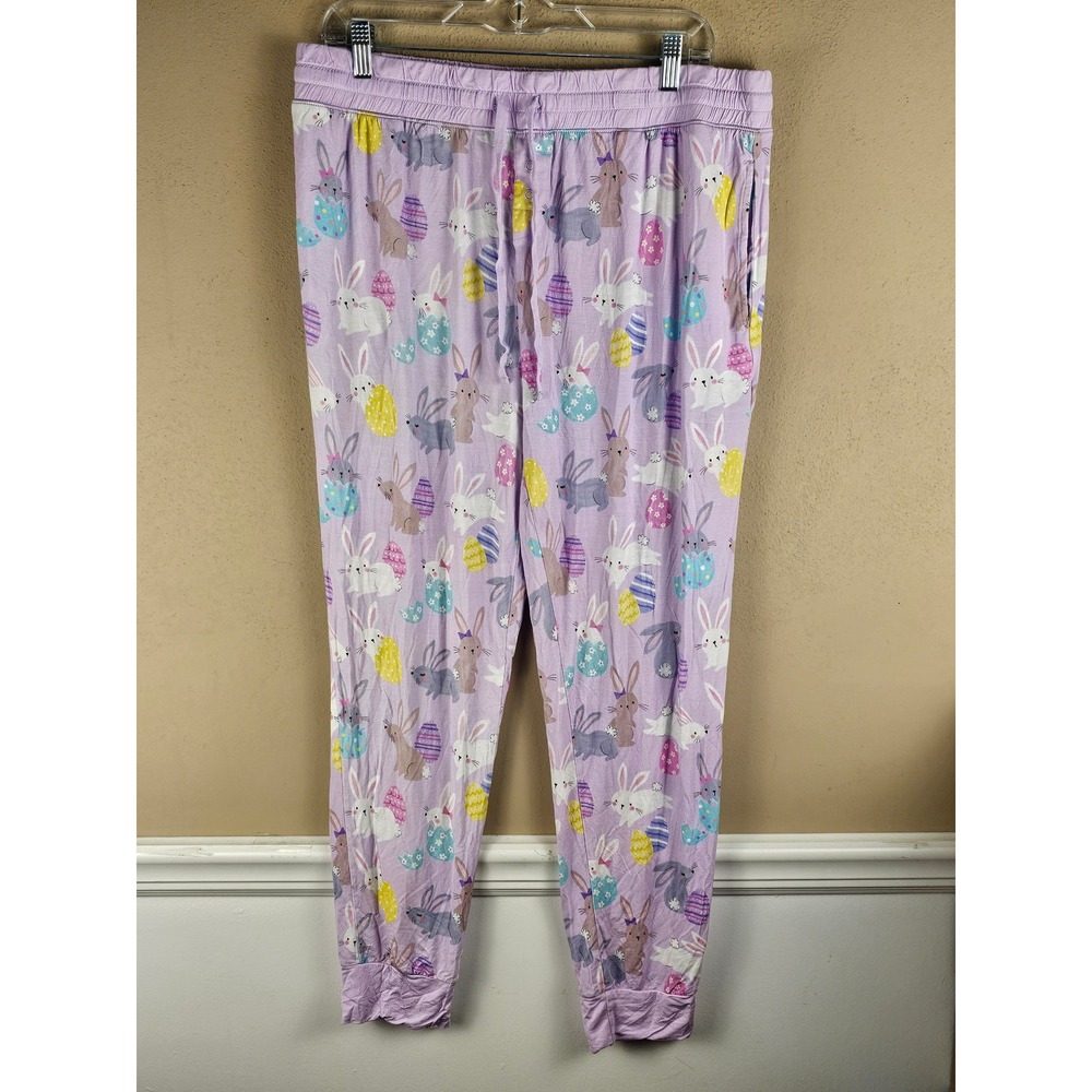 Little Sleepies Womens Violet Easter Bunny Bamboo Lounge Sleep Pajama Pants XL
